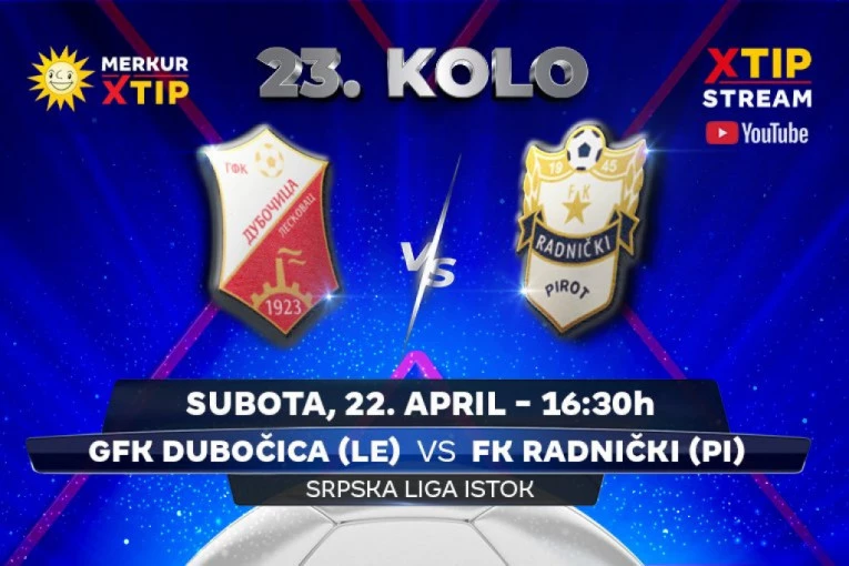 Direktan prenos velikog derbija 23. kola Srpske lige – grupa Istok, samo na Xtip Stream-u!