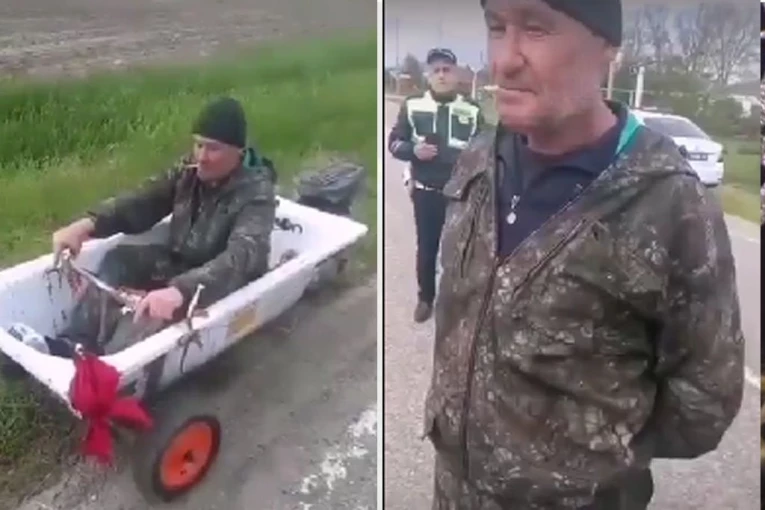 PA OVO JE NEVEROVATNO! PIJANI RUS VOZIO KADU NA TOČKOVIMA: Motor uzeo sa skutera, ali nije daleko odmakao (VIDEO)