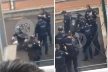 ĐACI SNIMILI IZ ŠKOLE TRENUTAK HAPŠENJA DEČAKA: Čitava jedinica okružila krvnika (VIDEO)
