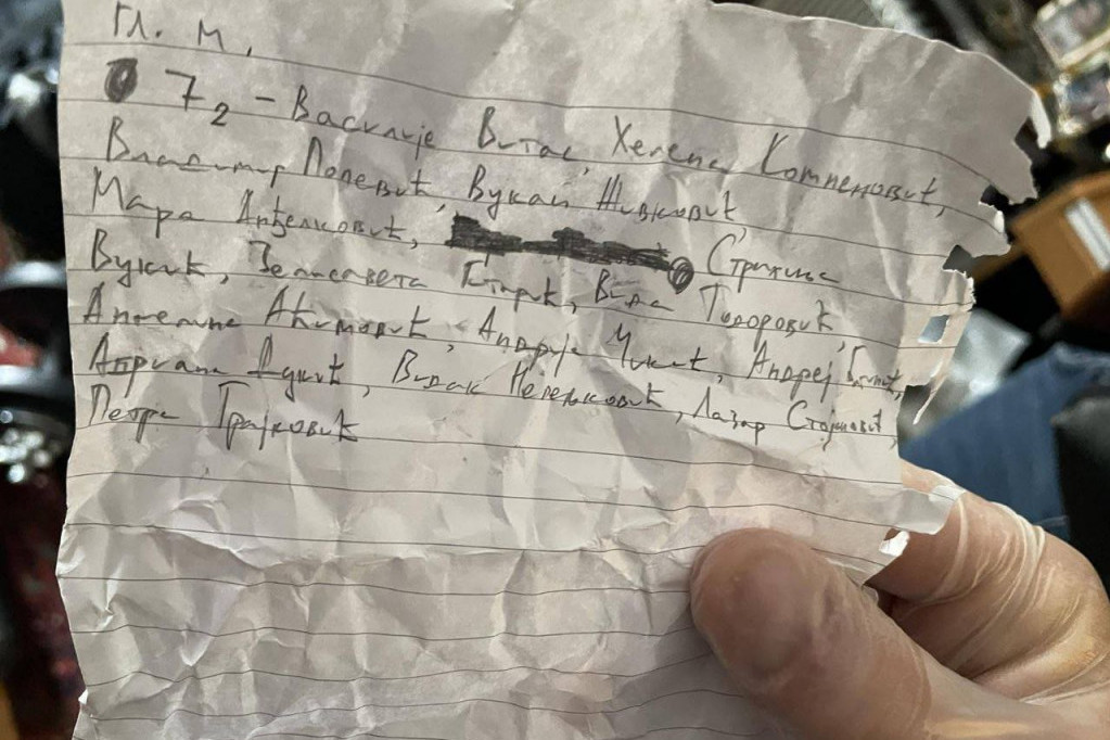 Spisak đaka koje je Kosta želeo da likvidira