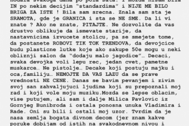 Oglašavanje Milice Pavlović