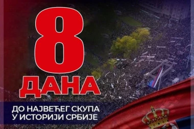 8 DANA DO NAJMASOVNIJEG SKUPA U ISTORIJI: Skup nade za poštenu i dostojanstvenu Srbiju - 26. maja u 19 časova