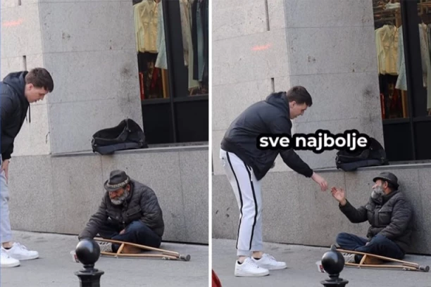 ČODA TRAŽIO OD BESKUĆNIKA NOVAC: Dao mu bez razmišljanja, a ono što je jutjuber uradio nakon toga neke je razbesnelo, ali čovek sa ulice mu se KLANJAO (VIDEO)