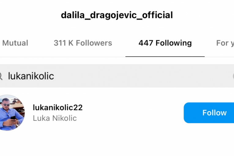 Dalila Dragojević se zapratila sa bivšim dečkom Lukom Nikolićem na Instagramu