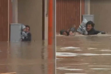 SRBIN HEROJ! SPASAO MAJKU SA BEBOM NAKON POPLAVA U ITALIJI: Dete stavio na ramena i izneo iz nabujale vode (FOTO/VIDEO)