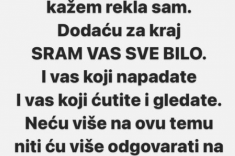 Saopštenje Jelene Karleuše