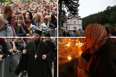 VERNICI U KILOMETARSKIM REDOVIMA ČEKALI NA KOMADIĆ STARE ODEĆE! Tradicionalno presvlačenje moštiju Svetog Zosima obavljeno u manastiru Tumane! (VIDEO)