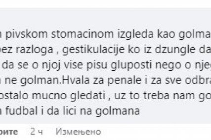Komentar navijača na odluku Bahara da skloni Borjana sa gola
