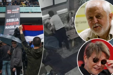 OVAKO JE BJELOGRLIĆ TUKAO GAGU ANTONIJEVIĆA: Na protestu protiv nasilja čovek koji je s leđa napao reditelja (VIDEO)