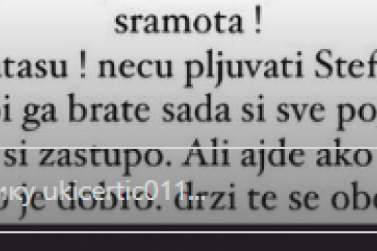 Uroš Ćertić pruža podršku Nataši Šaviji