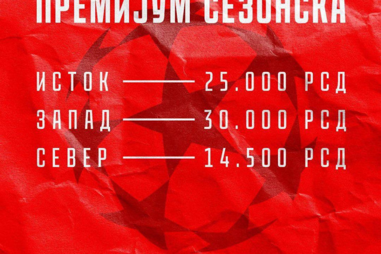 FK Crvena zvezda - cene "Premijum" sezonskih ulaznica