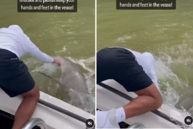 HTEO DA SPERE RUKE, AJKULA GA ODMAH ZGRABILA I POVUKLA U VODU: Zabeležena zastrašujuća scena u snimku (VIDEO)