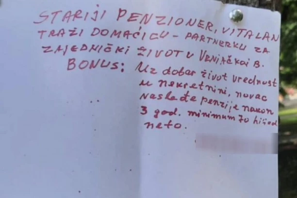 LJUBAVNI OGLAS "VITALNOG DEKE" POSTAO VIRALAN: Nudim dobar život, nekretninu i penziju minimum 70.000 neto!