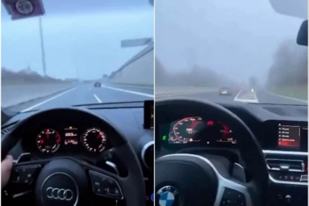VOZI 250 KM/H PO MAGLI ZAUSTAVNOM TRAKOM Dva stravična snimka sa auto-puta u Srbiji lede krv u žilama (VIDEO)