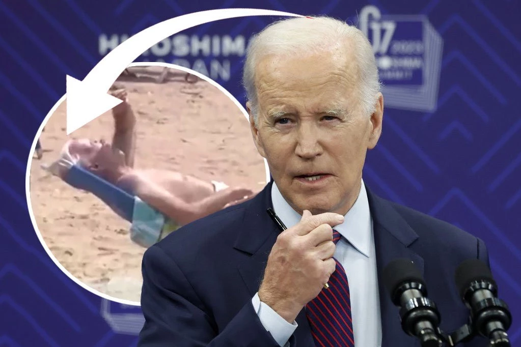 DŽO BAJDEN ODOBRIO SLANJE KASETNIH BOMBI UKRAJINI, PA SKOKNUO NA PLAŽU: Snimljen kako se sunča i šetka u bermudama, opuštajuće - nema šta (VIDEO)