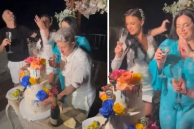 GORI NEBO IZNAD CRNE GORE! Torta duginih boja, vatromet i trubači, ori se na svadbi Anite i Matore! (FOTO)