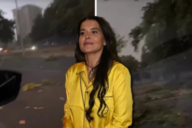 MILICA MITROVIĆ U EPICENTRU SUPERĆELIJSKE OLUJE: Dramatične scene na ulici, drveće letelo oko nje! (VIDEO)