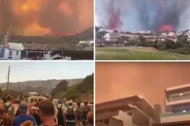 NAJVEĆA EVAKUACIJA U ISTORIJI OSTRVA! Nebo crno, kolone ljudi beže od POŽARA - strašne scene sa Rodosa!