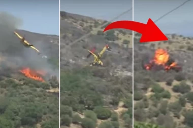 SNIMLJEN TRENUTAK PADA KANADERA U GRČKOJ! U jednom momentu ispuštao vodu na vatru, a onda se video PLAMEN I GUSTI DIM! (VIDEO)