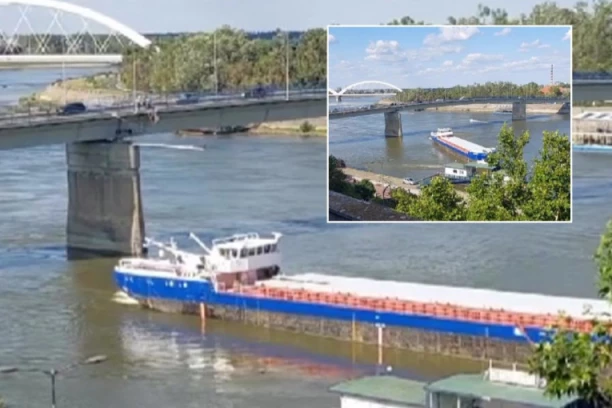 TERETNA BARŽA UDARILA U "DUGU": Drama kod novosadskog mosta, saobraćaj obustavljen (VIDEO)