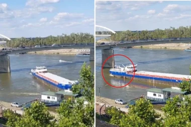 DETALJI NESREĆE NA DUNAVU: Češki teretnjak se zakucao u most u Novom Sadu
