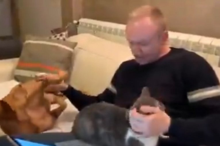Dragan Đilas se igra sa svojim kućnim ljubimcima