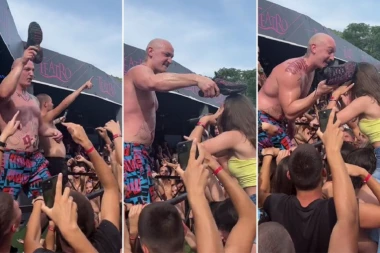 SRPSKI REPER UDARIO DEVOJKU PATIKOM U GLAVU: Skandal na nastupu, jeziv snimak kruži mrežama! (VIDEO)