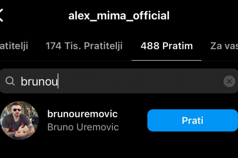 Aleksandra prati Bruna na Instagramu