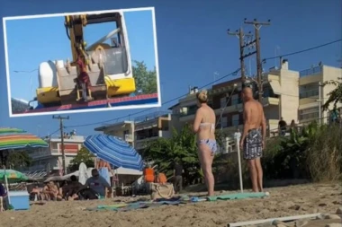 BAGEROM POČISTILI LEŽALJKE I SUNCOBRANE SA PLAŽE! Srbi u neverici gledali šta rade Grci: "Zaključavali su ih lancima i katancima, to nije privatna svojina"
