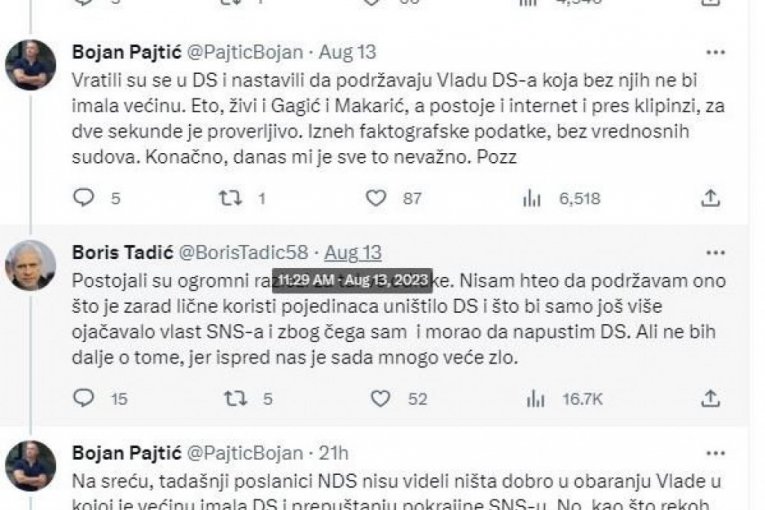 Boris Tadić i Bojan Pajtić svađa