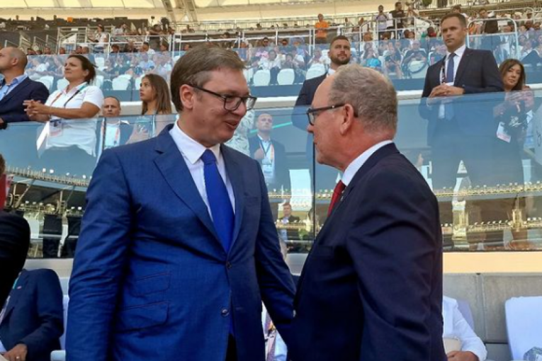 PREDSEDNIK SRBIJE NA CEREMONIJI OTVARANJA SVETSKOG PRVENSTVA U ATLETICI! Vučić se sastao sa knezom Albertom II od Monaka: Ponovili smo privrženost snaženju odnosa između naših zemalja (FOTO)