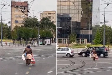 "SLAVIJA PA VUKOV SPOMENIK!" Natovarena baka napravila pravu pometnju na Slaviji, zamalo da izgubi glavu: KO ZNA ŠTA JOJ SE DESILO! (VIDEO)