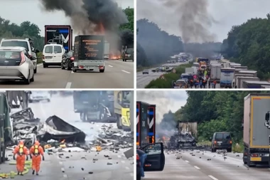 LANČANI SUDAR KAMIONA, EKSPLOZIJE SU ODJEKIVALE! Broje se MRTVI, jedan od vozača prenosio OPASNE MATERIJE - teška nesreća u Nemačkoj
