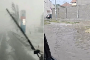 METEOROLOZI STRAHUJU OD TORNADA! Superćelijska oluja UDARILA na Vojvodinu, Ruma OKOVANA LEDOM (VIDEO)