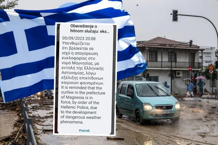 USPOSTAVLJENA ZABRANA KRETANJA ZBOG ŽESTOKOG NEVREMENA: Građanima i turistima u Volosu stigla poruka s naređenjem da ne izlaze iz svojih domova