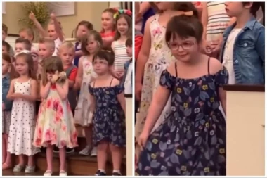DOK JE DEVOJČICA PORED NJE STAJALA KAO UKOPANA, ONA JE UKRALA ŠOU: Snimak izazvao salve smeha, probajte da ostanete ozbiljni! (FOTO+VIDEO)