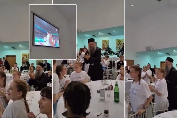 PATRIJARH PORFIRIJE SA NAJMLAĐIMA NAVIJAO ZA SRBIJU! Utakmica bila napeta do samog kraja! (VIDEO)