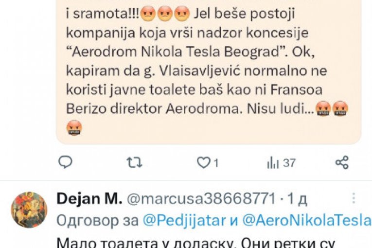 Na Aerodromu Nikola Tesla se širi nesnosan smrad iz toaleta