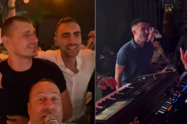 LUDILO NA PROSLAVI U RESTORANU! Jokić i Milutinov u TRANSU zbog OVE pesme! Ode Aleksa u MUZIČARE! (VIDEO)