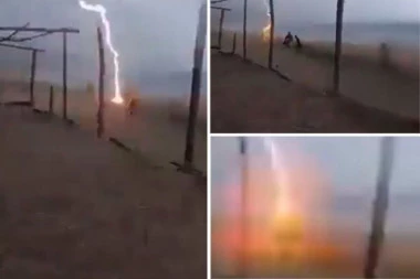GROM SPRŽIO DVE OSOBE NA PLAŽI! Udario ih direktno u glavu, pali kao pokošeni, užasavajući KRICI, ljudi beže da spasu živote! (UZNEMIRUJUĆI SNIMAK)