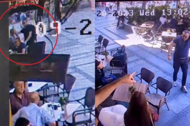 SPREČIO TEŽE POSLEDICE! Pogledajte kako gost restorana u Knez Mihailovoj gađa stolicom ćoveka koji je pokušao da ubije bivšeg direktora! (VIDEO)