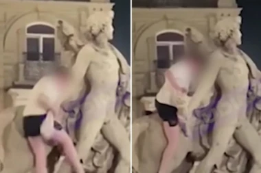 TURISTA IZ IRSKE UNIŠTIO SKULPTURU DAN NAKON OBNOVE:  Penjanje će ga skupo koštati (VIDEO)