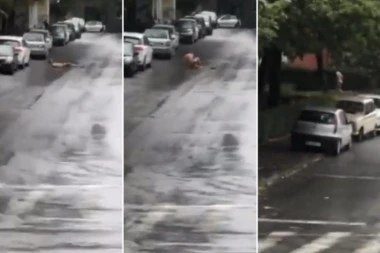 GO SE ŠETAO KARABURMOM, PLAŠIO ŽENE I VALJAO SE PO ULICI! Još jedan nag muškarac snimljen, ušao i u tržni centar! (VIDEO)