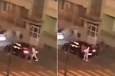 PRETUKAO DEVOJKU NASRED ULICE! Udarao je na samo nekoliko metara od policijske stanice! (VIDEO)