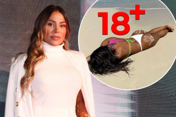 ŠTA TI JE OVO, CRNA SANDRA?! Vrele fotke naše pevačice usijale mreže - valja se po pesku, svi gledaju šta ima na OBLOJ ZADNJICI (FOTO)