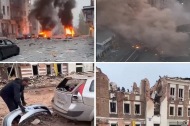 HOTEL U KOM SU BILI PLAĆENICI SRAVNJEN SA ZEMLJOM! Snimci napada na Harkov, srušeno sve, grad gori! (VIDEO)