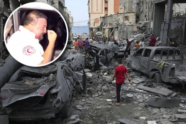 SNIMAK VOZAČA HITNE POMOĆI IZ GAZE RASPLAKAO SVET! Slomio se - da ti srce pukne! (VIDEO)