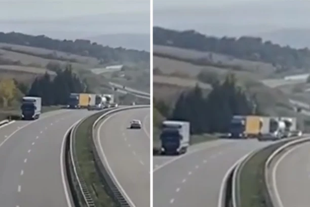 SAOBRAĆAJNA NESREĆA KOD RAŽNJA: Sudar teretnjaka na auto-putu, ne zna se ima li povređenih (VIDEO)