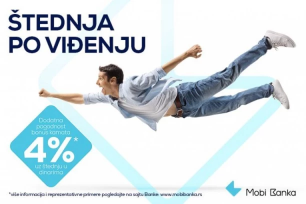 Mobi Banka predstavlja štednju po viđenju uz ukupnu kamatnu stopu od 4.01%!