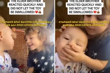 BEZ RAZMIŠLJANJA JE REAGOVAO U DELIĆU SEKUNDE: Dečak spasio život mlađem bratu, bio je pribraniji i hrabriji od majke! (VIDEO)